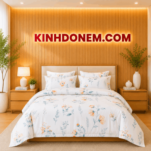 Bộ chăn ga gối cao cấp Tencel Lenzing mềm mịn thoáng mát sang trọng cho phòng ngủ hiện đại