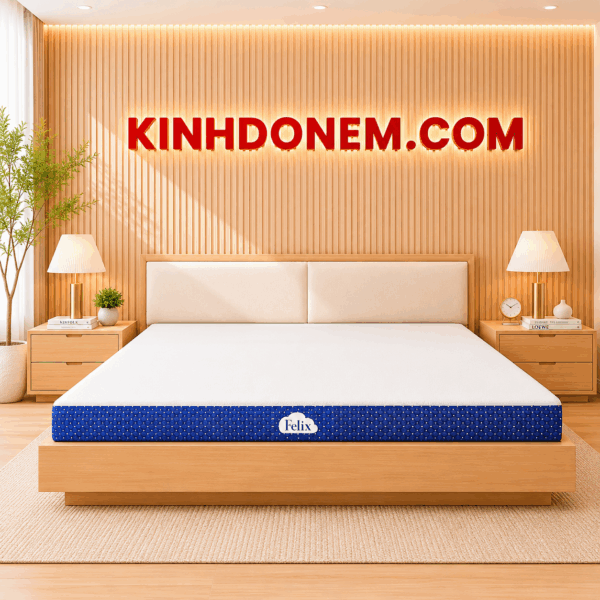 Nệm cao su thiên nhiên 100% Felix đàn hồi êm ái thoáng khí cao cấp cho phòng ngủ hiện đại