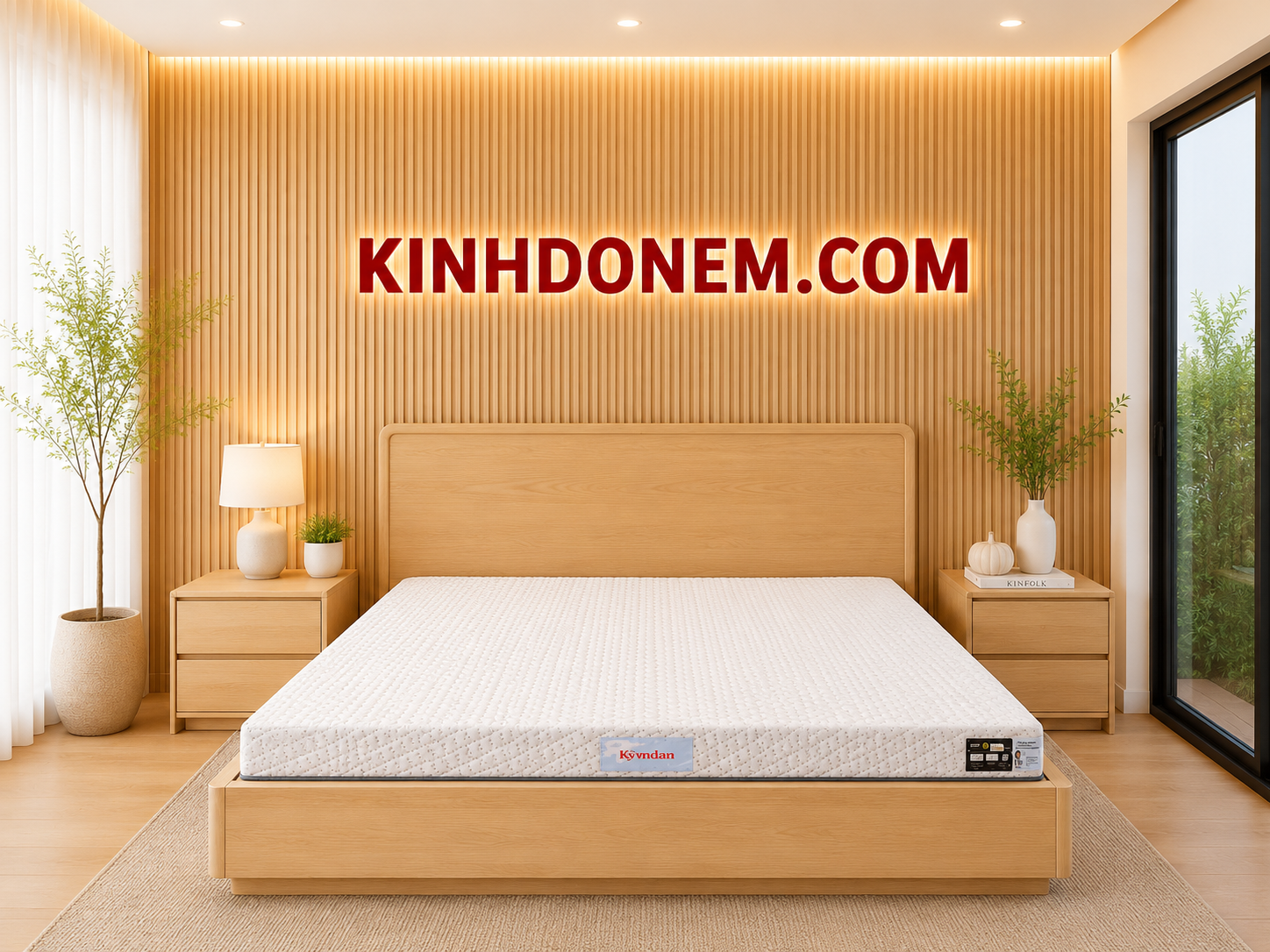 Nem-Kymdan-hoàn-toàn-từ-mũ-cao-su-tự-nhiên Nệm cao su hoàn toàn từ thiên nhiên Kymdan Deluxe cao cấp đàn hồi tốt thoáng mát và bền bỉ