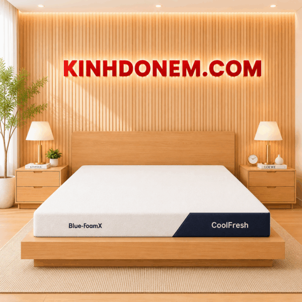 Nệm BlueFoamx CoolFresh Celina cao cấp thiết kế hiện đại thoáng mát đàn hồi êm ái cho phòng ngủ sang trọng